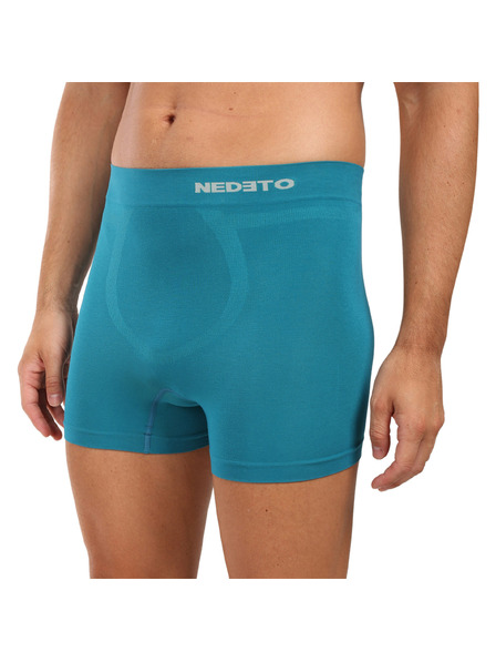 Nedeto Satz aus drei - Nedeto Herren-Boxershorts nahtlos Bambus Petrol