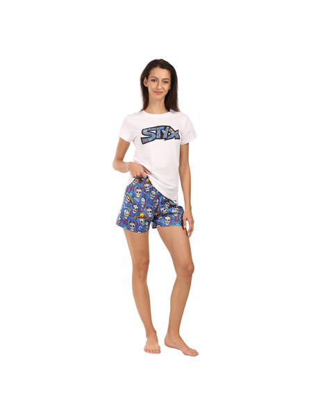 Styx Damen-Pyjama Styx Totenkopf