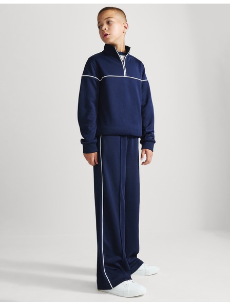Marks & Spencer Jogginghose mit weitem Beinschnitt und Seitenstreifen (6–16 Jahre) Marks & Spencer Marineblau