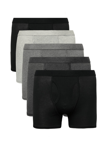 Marks & Spencer Stretch melierte Baumwoll-Boxershorts mit Cool & Fresh™ Technologie, 5er Pack Marks & Spencer schwarz