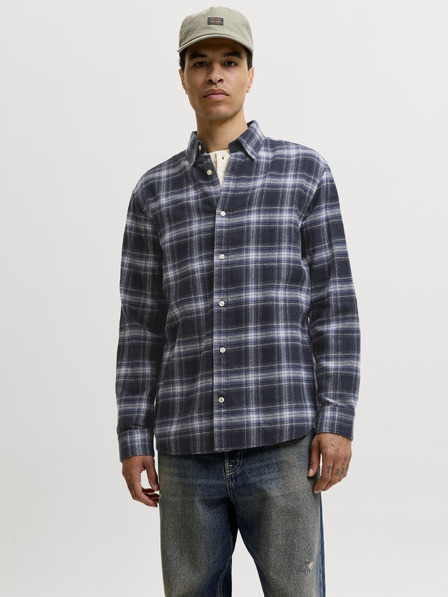 Jack & Jones Kariertes Flanell-Herrenhemd navy